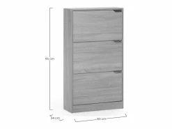 VS Venta-stock Mueble Zapatero Ángel 3 Puertas Color Roble, para 18 Pares