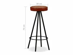 Discount Muebles de bar 9 pzas madera maciza reciclada cuero real lona Mesa Alta