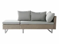 Muebles de jardín modulares de ratán PE - aptos para 4 o 5 personas - mesa de centro de tablones de plástico - Taupe Salones De Jardín