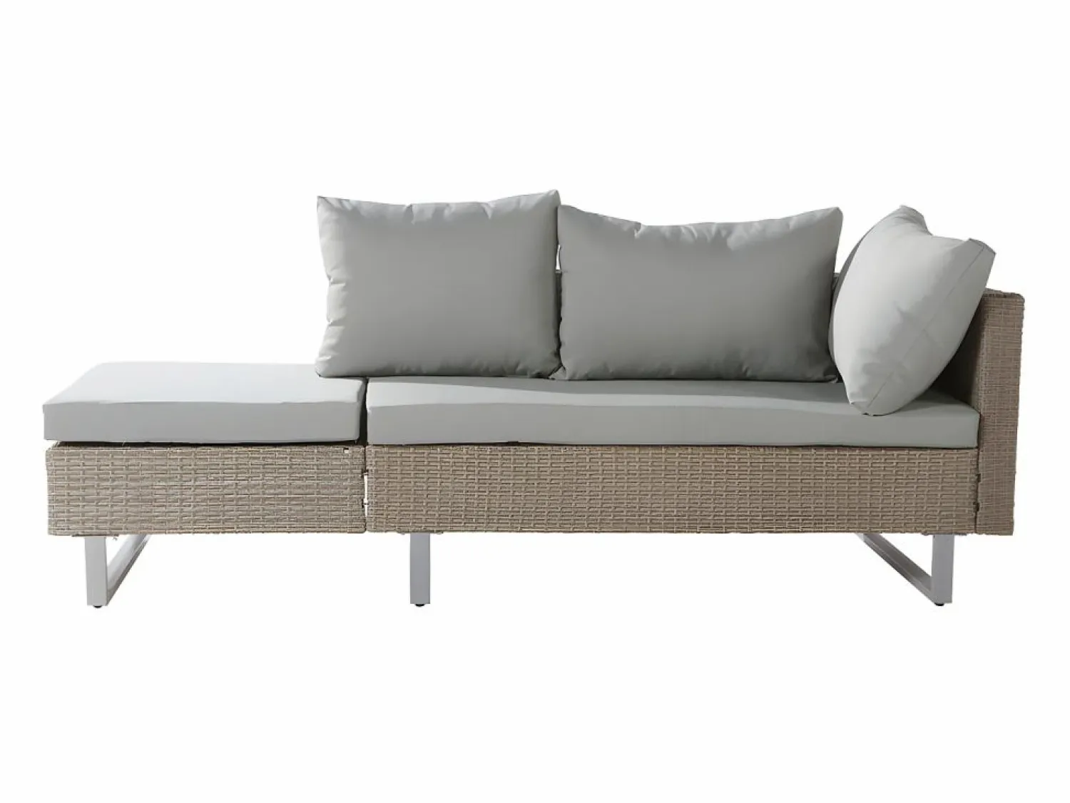 Muebles de jardín modulares de ratán PE - aptos para 4 o 5 personas - mesa de centro de tablones de plástico - Taupe Salones De Jardín