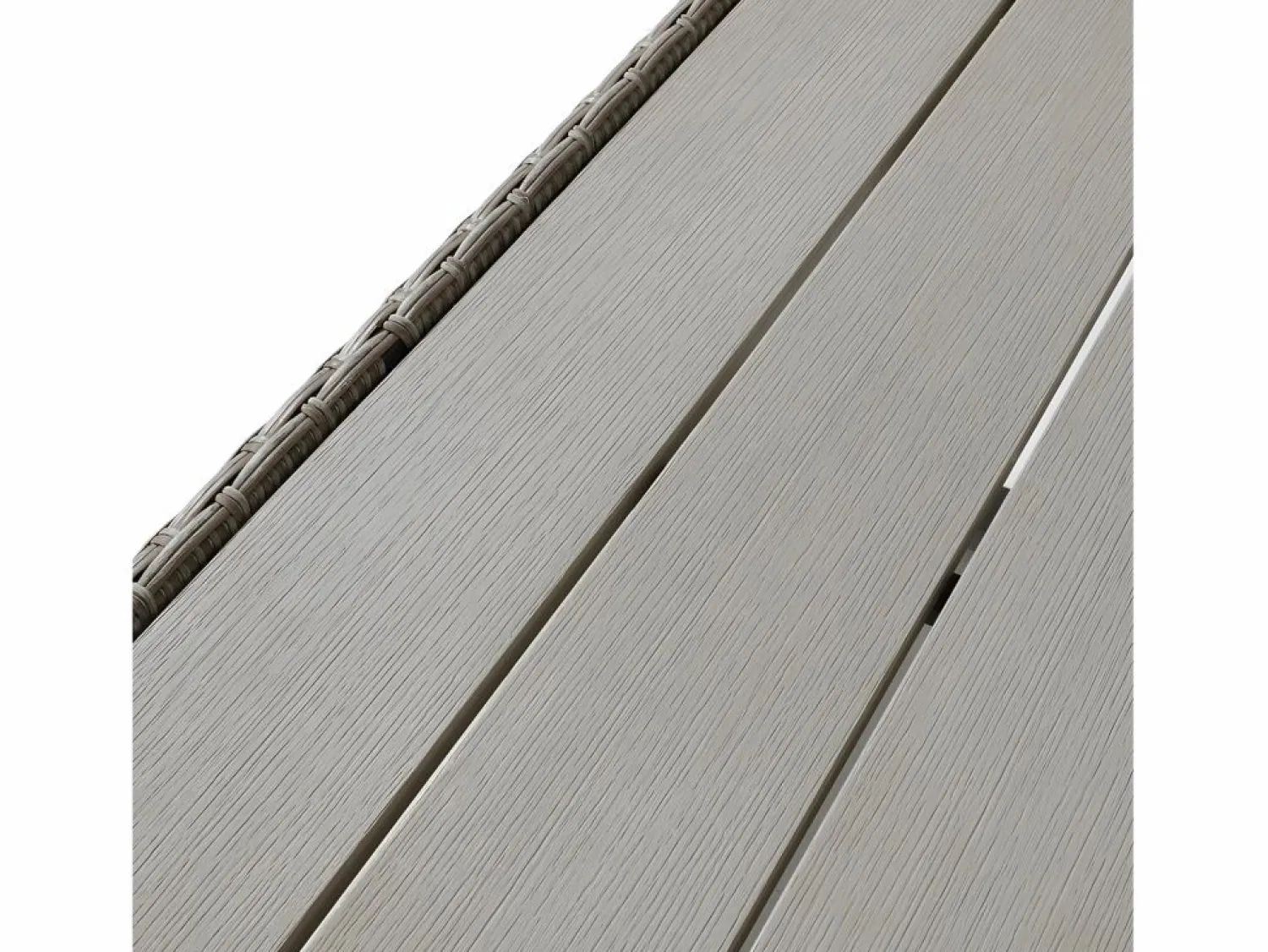 Muebles de jardín modulares de ratán PE - aptos para 4 o 5 personas - mesa de centro de tablones de plástico - Taupe Salones De Jardín