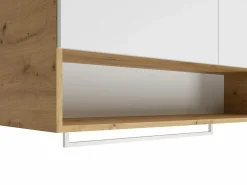 New Vente-unique Muebles de lavandería para lavadora - L122 cm - Blanco y natural claro - NATAJI Color natural claro / Blanco