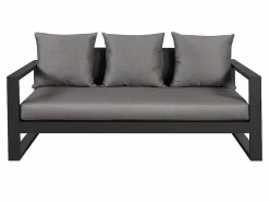 Online MYLIA Muebles de salón para jardín : un sofá de 3 plazas, 2 sillones, una mesa de centro - antracita - MOLOKAI Gris antracita