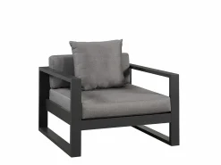 Online MYLIA Muebles de salón para jardín : un sofá de 3 plazas, 2 sillones, una mesa de centro - antracita - MOLOKAI Gris antracita