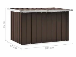 Nancy Caja de almacenaje para jardín marrón 109x67x65 cm Baúl De Jardín