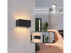Online 2 Aplicaciones LED para Muro Negras IP65, Luz Blanca Caliente Ajustable G9, para Salón, Jardín, Terraza Iluminación Exterior
