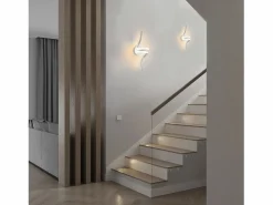 Clearance NETTLIFE - Aplique LED de pared para interiores, color moderno, 7 W, para escaleras, cálido, 3000 K Blanco