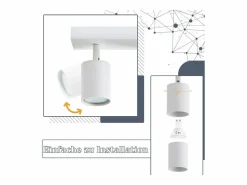 Discount 5 focos de techo LED s GU10 llama 330° giratorio lámpara de pared industrial moderna para sala de estar dormitorio sin bombilla Plafón