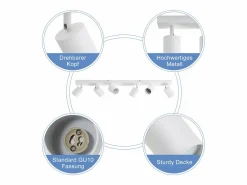 NETTLIFE 6 focos de techo LED GU10 s orientables 350° para salón dormitorio cocina sin bombilla