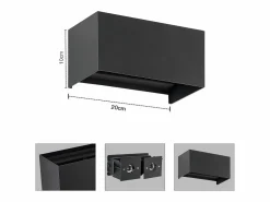 NETTLIFE 4 Lámparas LED para Muro Exteriores Negras, Iluminación Ascendente/Descendente, IP65, Luz Blanca Caliente G9