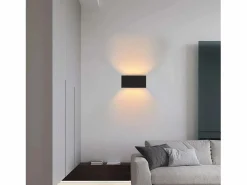 NETTLIFE 4 Lámparas LED para Muro Exteriores Negras, Iluminación Ascendente/Descendente, IP65, Luz Blanca Caliente G9