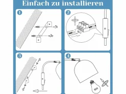 NETTLIFE Aplique de madera con interruptor - Foco de pared de 1 llama E27 Lámpara de pasillo blanca 330°, Sin bombilla