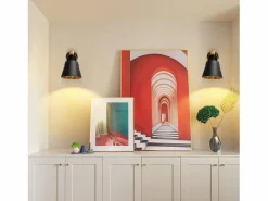 NETTLIFE Aplique Retro Vintage E27 en Iluminación de Pared Interior Industrial en Madera Cuero Plástico (Sin Bombilla)