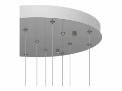 NETTLIFE . Colgante para mesa de comedor de altura ajustable. Colgante de vidrio. -Lámpara colgante. Moderno para jaula de escalera. Lustrera de 15 llamas.