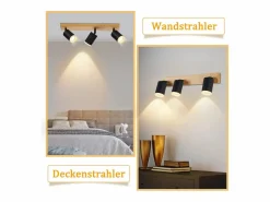 Online NETTLIFE Foco de techo Focos de techo s GU10 Foco de pared de madera giratorio 350° Negro