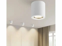 Sale Foco de techo redondo Gu10 de 40 W, montaje en superficie, moderno, de yeso Plafón