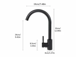 NETTLIFE Grifo de cocina Grifo de alta presión Grifo de fregadero de cocina de acero inoxidable giratorio 360°