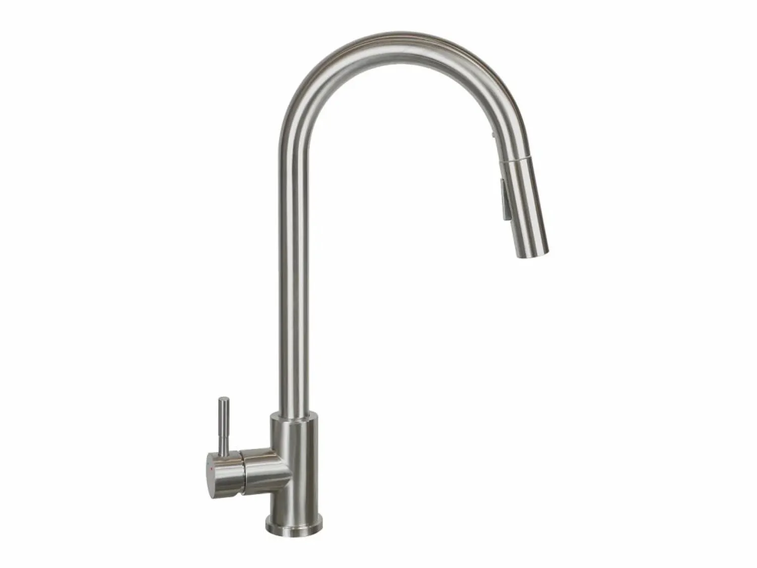Hot NETTLIFE Grifo de cocina con ducha de mano extensible, alta presión, acero inoxidable de doble chorro y giratorio 360 °, níquel Plateado