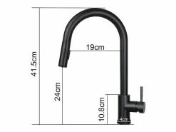 Online NETTLIFE Grifo de cocina con ducha de mano extensible, alta presión, acero inoxidable de doble chorro y giratorio 360 °, Negro