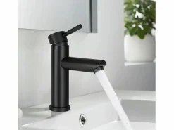 Outlet NETTLIFE Grifo de fregadero Grifo de agua caliente / fría Grifo de alta presión de acero inoxidable Negro