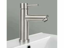 Outlet NETTLIFE Grifo de fregadero Grifo de agua caliente / fría Grifo de alta presión de acero inoxidable Plateado