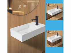 Discount Lavabo de baño Lavabo de encimera Cerámica - Lavabo cuadrado Lavabo