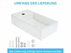 Online NETTLIFE Lavabo de baño Lavabo de encimera Cerámica - Lavabo cuadrado Blanco