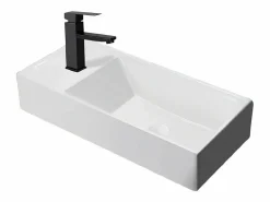 Online NETTLIFE Lavabo de baño Lavabo de encimera Cerámica - Lavabo cuadrado Blanco