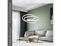 Best Lámpara Colgante LED Diam.50CM 55W Mesa de de Hierro Lámpara de Mesa de Moderna Regulable con Control Remoto para Dormitorio Lámpara Suspendida