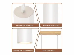 Discount Lámpara Colgante Madera Metal Diam.60cm GU10 4 Bombillas Lámpara Colgante Lámpara de Vintage para Cafetería Salón Dormitorio Lámpara Suspendida