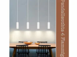 Discount Lámpara Colgante Madera Metal Diam.60cm GU10 4 Bombillas Lámpara Colgante Lámpara de Vintage para Cafetería Salón Dormitorio Lámpara Suspendida