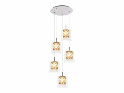 Hot Lámpara colgante moderna de cristal G9 para comedor, altura ajustable Lámpara Suspendida