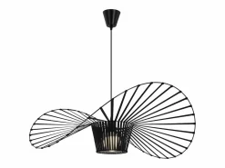Discount NETTLIFE Lámpara Colgante Negra E27 Moderna Diam.60cm Diseño Sombrero Policarbonato Máx.40W para Salón Comedor Cocina, Sin Bombilla Negro