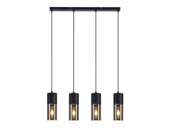Clearance Lámpara colgante para mesa de comedor, E27, 4 llamas, LED ajustable, pantalla de cristal moderna Lámpara Suspendida
