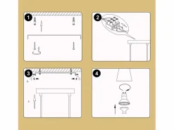 NETTLIFE Lámpara colgante para mesa de comedor, colgante de oro: colgante moderno GU10, 4 llamas, metal negro industrial.