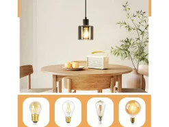 NETTLIFE Lámpara Colgante de Hierro Diam.11cm E27 Max.40w Vintage 1 Bombilla Lámpara de Lámpara Colgante Industrial Retro para Sala de Estar
