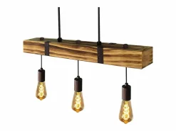Hot NETTLIFE Lámpara colgante Comedor Mesa de comedor Madera vintage E27 Lámpara colgante 61 CM Industrial Marru00f3n