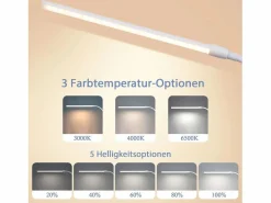 Discount Lámpara de escritorio con abrazadera LED blanca diurna, 3 temperaturas de color, 5 niveles de brillo, USB flexible, 5 W Lámpara De Escritorio