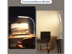 Lámpara de escritorio LED regulable con enchufe , 5 niveles de brillo, 11 W, flexible, con función de temporizador de luz nocturna. Lámpara De Escritorio