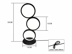 Outlet Lámpara de mesa LED - Lámpara de mesita negra regulable por toque - Lámpara de escritorio en forma de anillo metálico con diseño moderno Lámpara De Escritorio