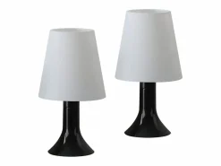 Clearance NETTLIFE Lámpara de mesa para salón, lámpara de noche con cable, juego de 2 lámparas pequeñas E14, lámparas de mesa modernas Negro