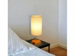 NETTLIFE Lámpara de mesa táctil regulable E27, lámpara de noche sala, pantalla en tela moderna.
