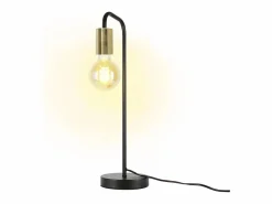 NETTLIFE Lámpara de Mesa Vintage Lámpara de Noche para - Lámpara de Mesa Industrial E27 de Oro Luz Nocturna para niños en el Dormitorio Negro