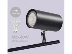 NETTLIFE lámpara de mesilla, lámpara de mesa negra, salón giratoria 350° GU10, metal, oficina.
