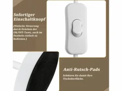 NETTLIFE Lámpara de Noche Juego de 2 Lámparas de Mesa Sala de Estar - Lámpara de Noche con Casquillo E27 de Madera Dormitorio