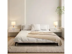 NETTLIFE Lámpara de Noche Juego de 2 Lámparas de Mesa Sala de Estar - Lámpara de Noche con Casquillo E27 de Madera Dormitorio