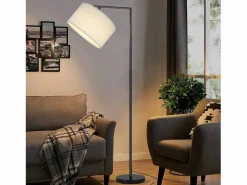 Online Lámpara de pie E27 Lámpara de pie interruptor de pie 166cm pantalla de tela de diseño máx. 40W - sin bombilla Lámpara De Pie