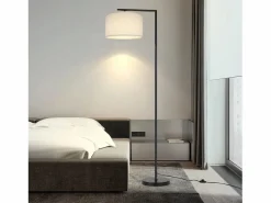 Online Lámpara de pie E27 Lámpara de pie interruptor de pie 166cm pantalla de tela de diseño máx. 40W - sin bombilla Lámpara De Pie