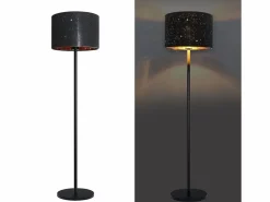 Sale NETTLIFE Lámpara de pie moderna para sala de estar - de tela con casquillo E27 Máx. Diseño Estrella Dorada Negra 40W Pantalla 144cm Negro