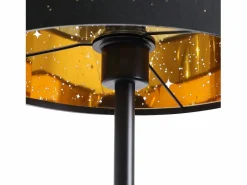 Sale NETTLIFE Lámpara de pie moderna para sala de estar - de tela con casquillo E27 Máx. Diseño Estrella Dorada Negra 40W Pantalla 144cm Negro